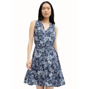 GAP Sleeveless Floral Splitneck Dress 2XL NEW Blue Tiered A-Line Summer Dress